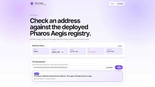 Pharos Aegis | On-chain Immune Network for AI Agents on Pharos