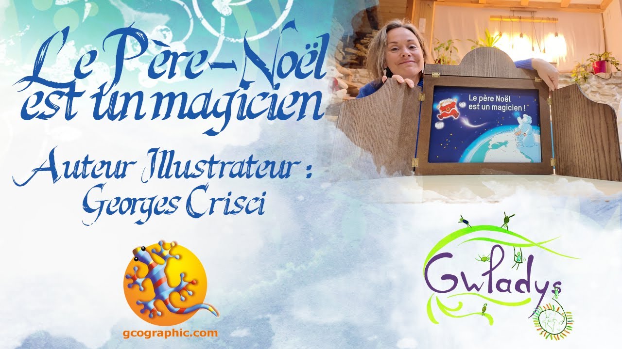 Histoire pour enfant Kamishibaï Le Père-Noël  est un magicien. Gwladys Papilllon