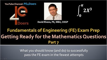 FE EXAM PREP Part 7, GETTING READY for the MATH QUESTIONS