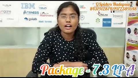 QSPIDERS/JSPIDERS HADAPSAR STUDENT GOT PLACED AS TRAINEE SOFTWARE ENGINEER