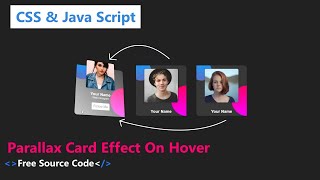 Parallax Card Effect On Hover HTML CSS & JavaScript Tutorial || Web Design @rayen-code