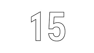 Silent Countdown Timer - White font with black outline - 15 seconds