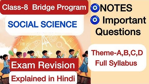 Class 8 Social Science Bridge Program | Notes | Important Questions exam | Theme A,B,C,D |CBSE board