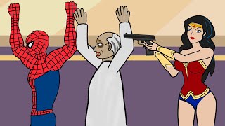 Wonder Woman vs Granny, Spider Man - Granny Unjustly Arrested - Granny Parody Animation