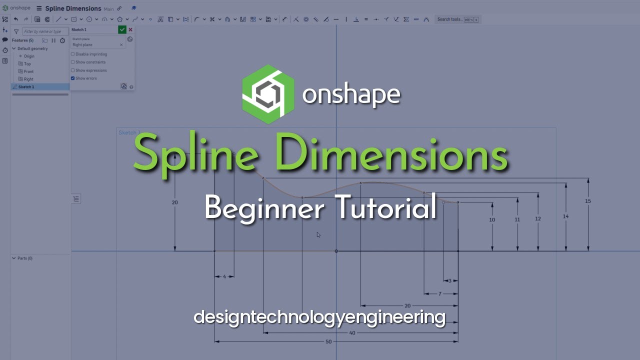 Spline Onshape Onshape - Spline Dimensions - YouTube