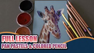 Full Art Lesson! Drawing a giraffe w/ Pan Pastels & Colored Pencil by Lachri Fine Art 3,345 views 10 months ago 1 hour