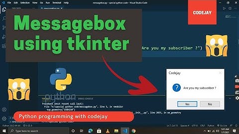 Messagebox using tkinter | python programming