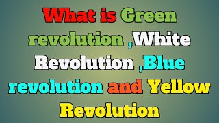 what is Green revolution ,White Revolution ,Blue revolution and Yellow Revolution