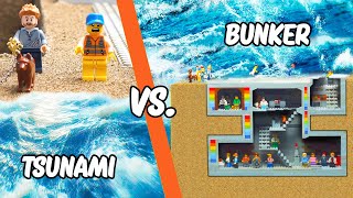 Lego Dam Breach Experiment - Tsunami Dam Breach Experiment Destroys LEGO city & Doomsday Bunker