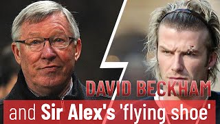 David Beckham and Sir Alex's flying shoe