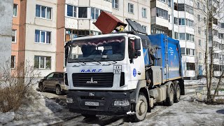 Мусоровоз МК-3554-11 на шасси МАЗ-6312C5 (В 249 НС 122). / Garbage truck MAZ-6312.