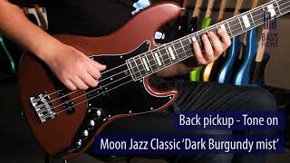Moon Guitars Jazz Bass Dark Burgundy Live Demo - Bassfreaksnet