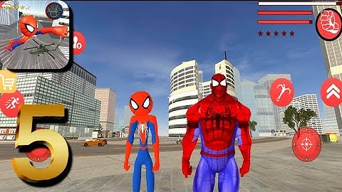 Amazing Spiderman Stickman Rope Hero Mafia Vegas Crime City #5 Android Gameplay