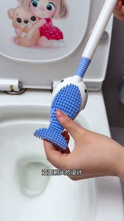 Use this wall-mounted toilet brush on the toilet and press it to release liquid.