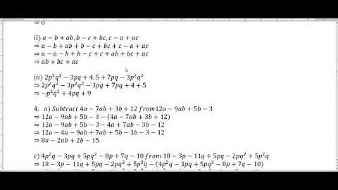 Class - 8 Mathematics, Exercise 9.1 Algebraic expressions
