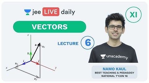 JEE Mains: Vectors - Lecture 6 | Class 11 | Unacademy JEE | IIT JEE Physics | Namo Kaul