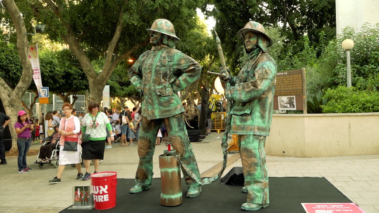 human statue  michelle tam - The Fire Fighters