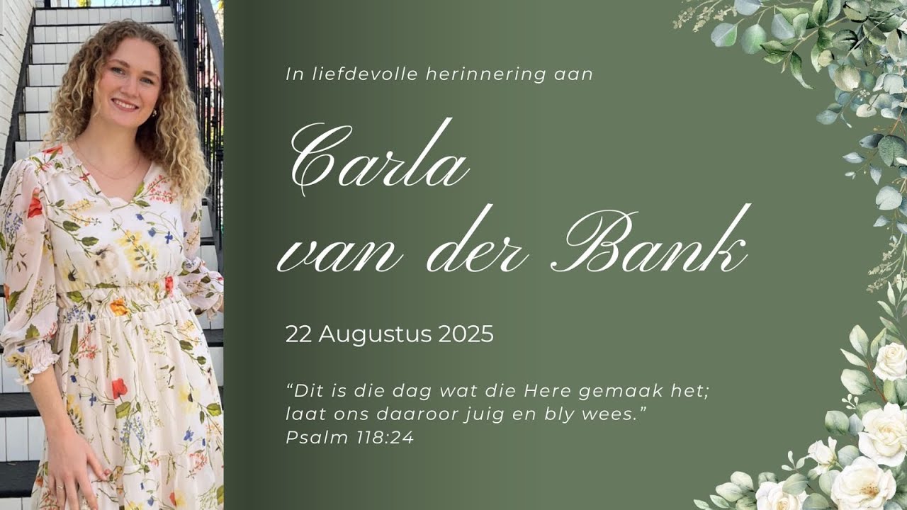 Troosdiens - In liefdevolle herinnering aan Carla van der Bank  (22 Augustus 2025)