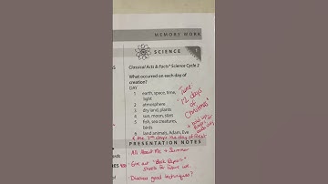 CC Cycle 2 Week 1 Science  “What occurred on each day of Creation?”