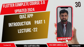 Flutter in Urdu | Quiz App introduction Part 1 | Lecture 22 | @TechByAbdullah79 #flutterinhindi