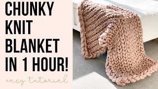 Easy Chunky Knit Blanket Diy  How To Make A Chunky Blanket With