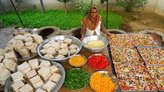 500 Bread Pizza Prepared By Our Granny | Village food | Pizza | Indian street food | Veg Recipes