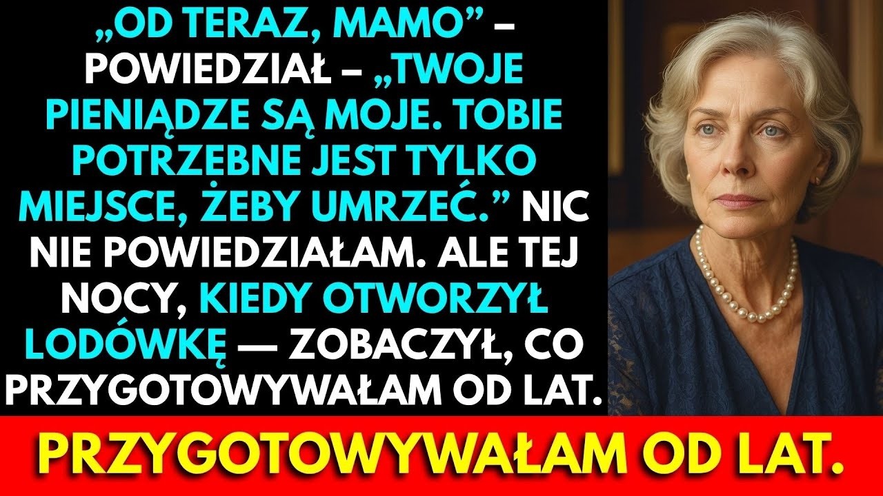 Obierałam jabłka na szarlotkę, kiedy mój syn wszedł do kuchni. Nie podniósł wzroku znad telefonu, gdy powiedział: „Mamo, bank przeleje twoją emeryturę na moje konto”. Zamarłam z obieraczką w...