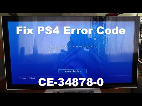 Repair PS4 CE-34878-0 error code when trying to launch games or applications