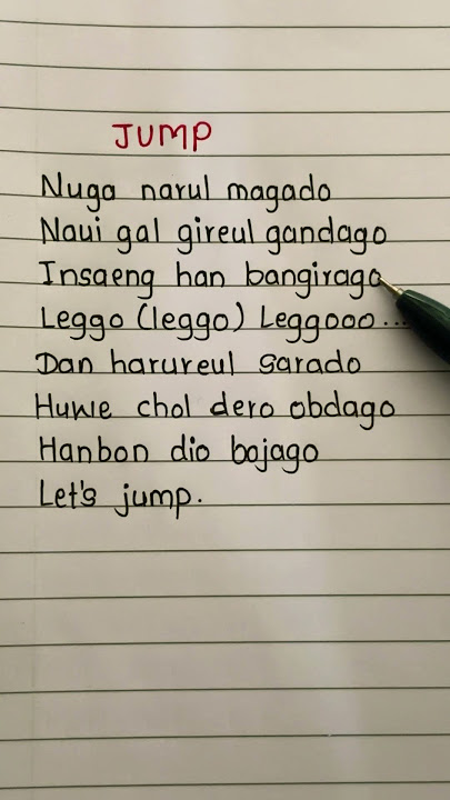 BTS - Jump song ( V part easy lines ) #kpop #bts #army #v #taehyung #btsjump #lyricsvideo #lyrics