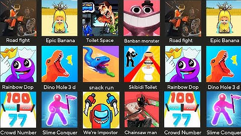 Epic Banana Run merge master,Toilet War Skib vs Camera, Skibidi Toilet road fight,Garten of Banban 4