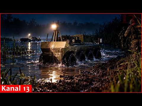 Ukraine deploys amphibious robot for first frontline resupply mission - 40km across land, water