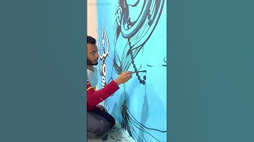 Shiv ji  painting 😍 har har Mahadev 🙏🏻❤️ #shorts #bts #lokartist