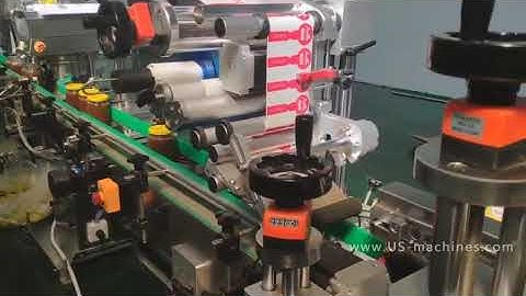 Automatic sauce honey bottle jar filling vacuum capping top labeling machine testing video
