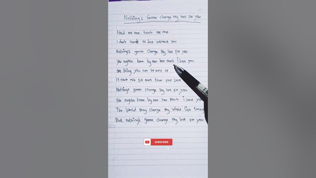 Lyrics song " nothing's gonna change my love for you " #story #song #lagu #lyrics