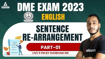 DME English Question and Answers | DME English Grammar | Sentence Re-Arrangements | Part 1