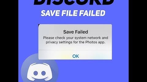 Discord File save Failed (Please Check Your System Network And Privacy Settings For The Photos App)