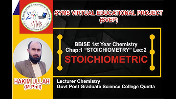 Chemistry Class 11 Chap:1 Lec:2 "Stoichiometric" (Urdu/Hindi Tutorial) #SYMS