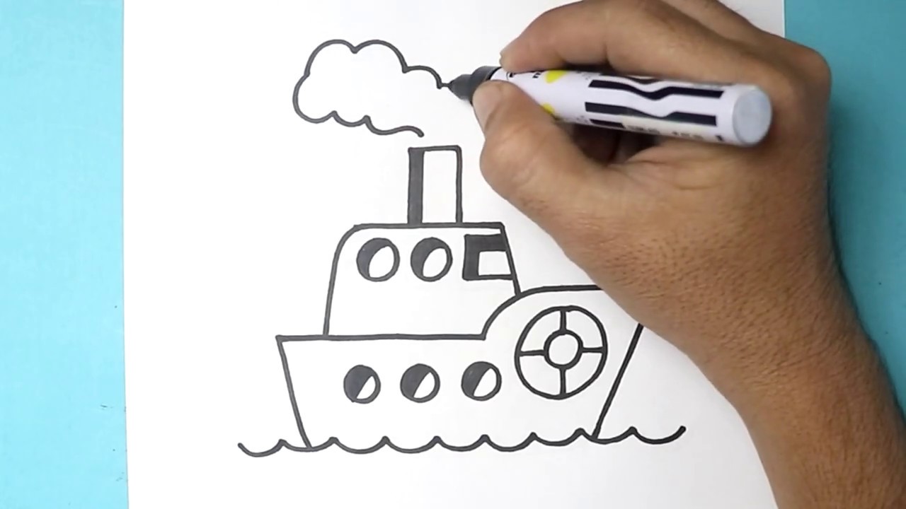 How to DRAW SHIP Step by step - YouTube