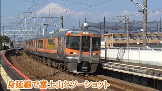 [ 身延線で富士山とツーショット！]JR東海 313系8000番台静シスS2編成 3558Mﾚ普通富士 柚木駅発車