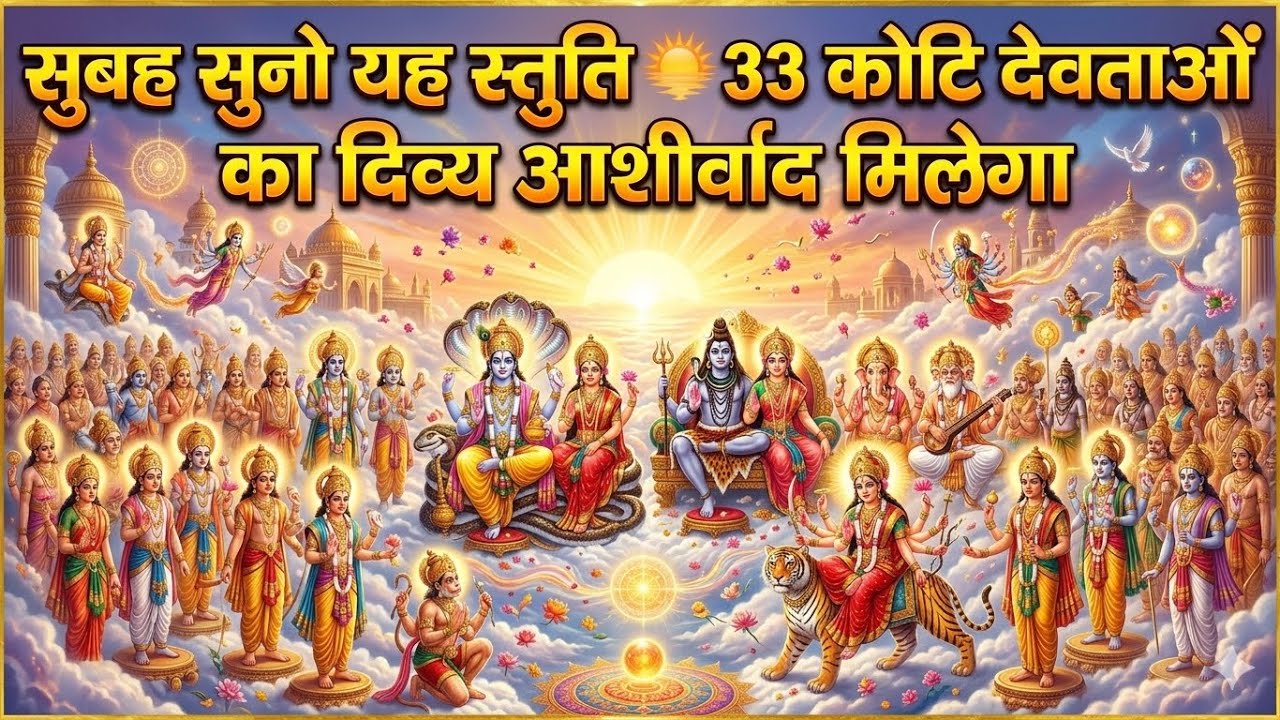 सुबह सुनो यह स्तुति 🌅 33 कोटि देवताओं का दिव्य आशीर्वाद मिलेगा Most Powerful All Gods Stuti