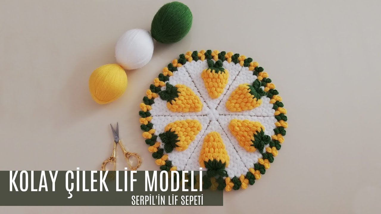 ✅ Serpilin Lif Sepeti✅ Altın Çilek Lif Modeli Ve Yapılışı✅🍓🍓🍓