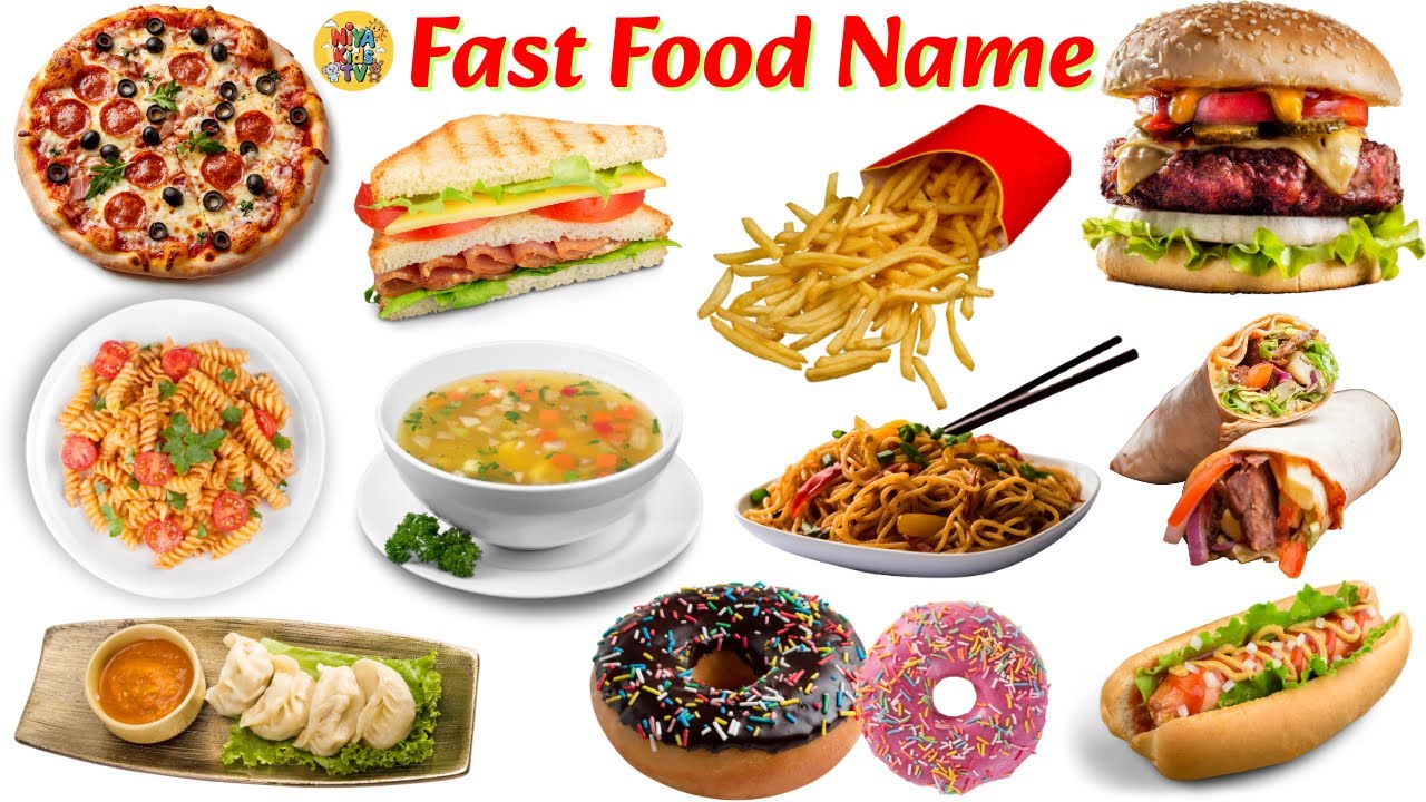 Fast food name for kids | cartoon videos | A for apple | Niya kids tv 