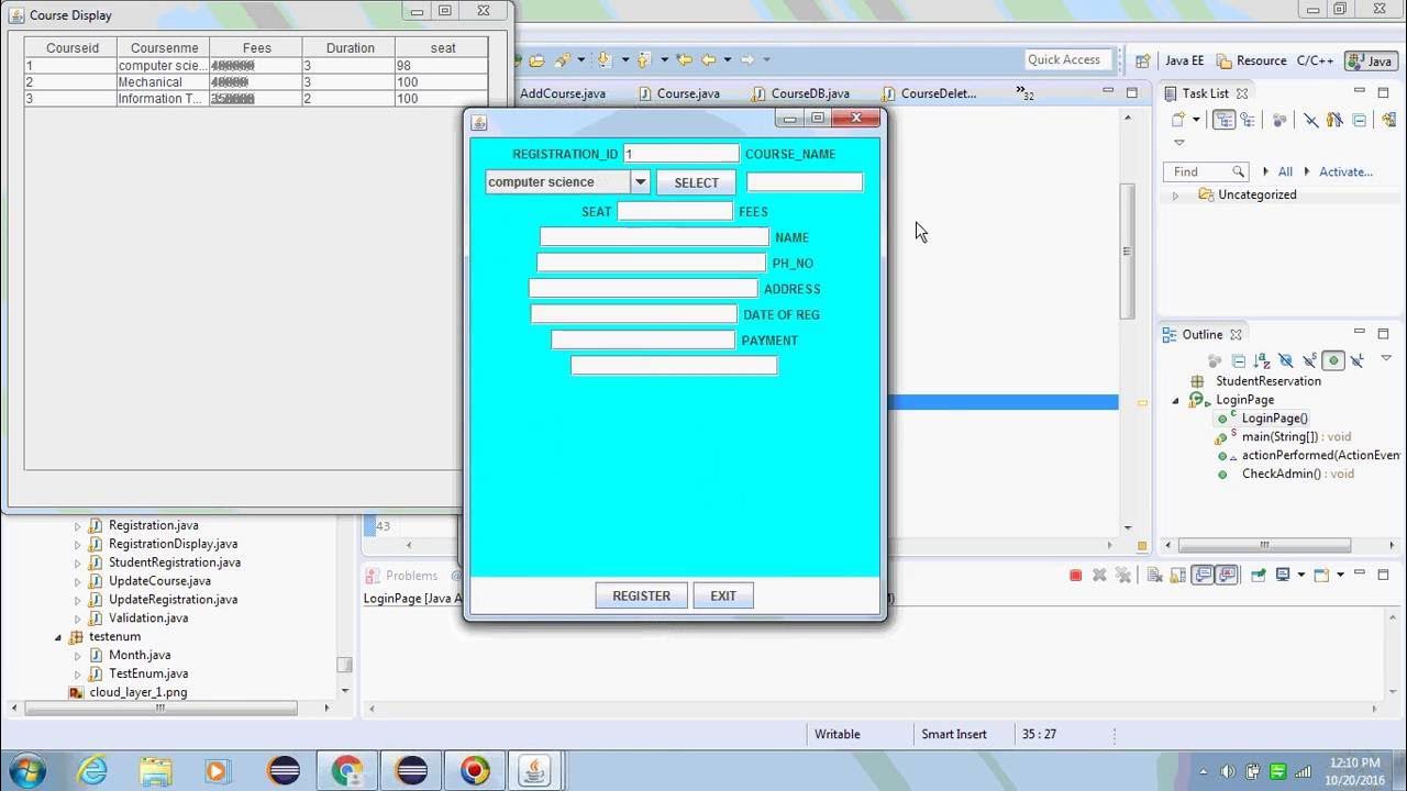 Student Registration System Final year demo project for computer ...