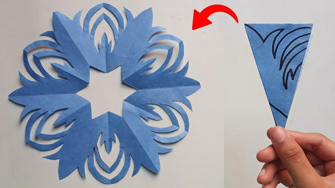 How to Fold Paper for Snowflake cutouts, making snowflakes out of