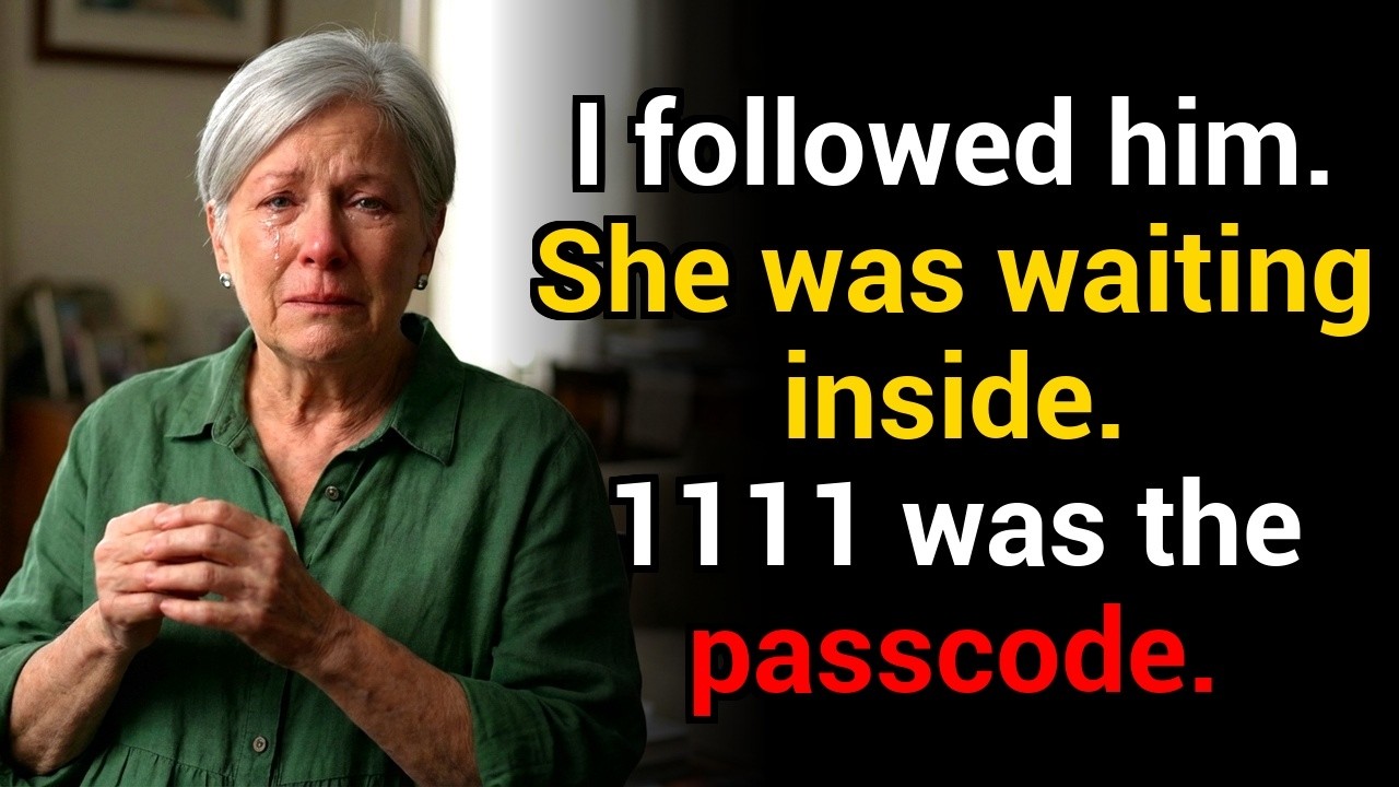 I followed him. She was waiting inside. 1111 was the passcode.