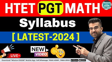 HTET PGT Maths Syllabus 2024 Latest Complete Analysis