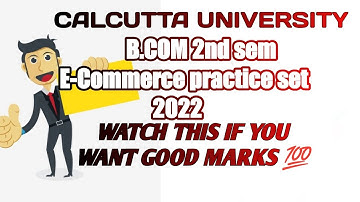 #2 B.com 2 sem E-commerce practice set|MOST IMPORTANT QUESTION|#ecommerce#mcq#bcom#2ndsemester#cu