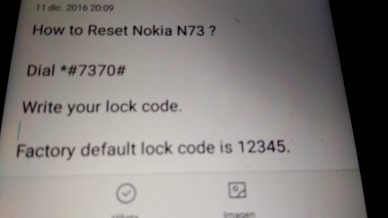 How To Reset Nokia N73 Phone Lock Code How to reset or format nokia n73 - YouTube
