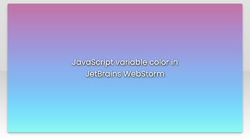 JavaScript variable color in JetBrains WebStorm