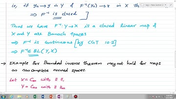 11.1 - BOUNDED INVERSE THEOREM - EXAMPLE FOR THE THEOREM NOT HOLDS IN NON COMPLETE SPACES-FUNCTIONAL